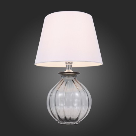 ST LUCE bedside lamp. SL968.404.01. Ampolla. 1x60 W, E27, 35x35x54 cm, chromium color, smoky-2