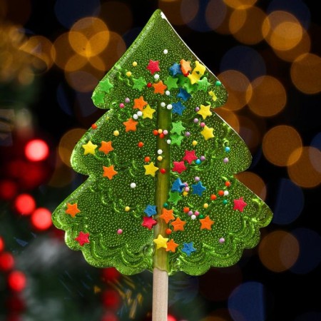 Caramel on a stick "Christmas tree Big", Zalenia, 55 g