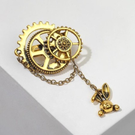 Brooch "Fairytale Rabbit" gyserka, color black gold