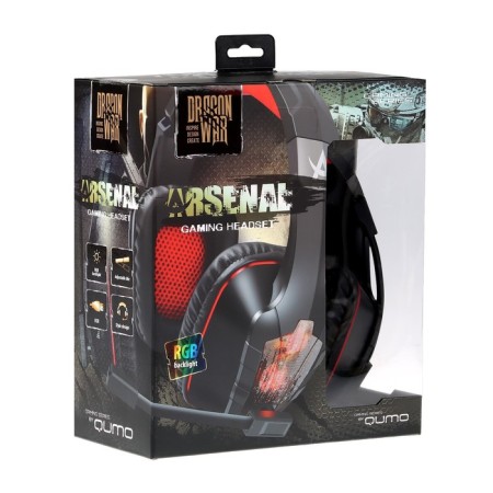 Qumo Arsenal headphones, game, microphone, USB, 2M, backlight, black-8