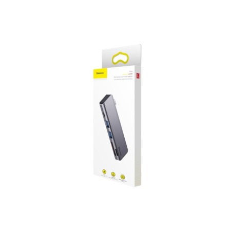 Adapter Lander (HUB) Baseus UCN3266, Type-C-2XUSB3.0 + HDMI + PD + TF/SD, Gray-11
