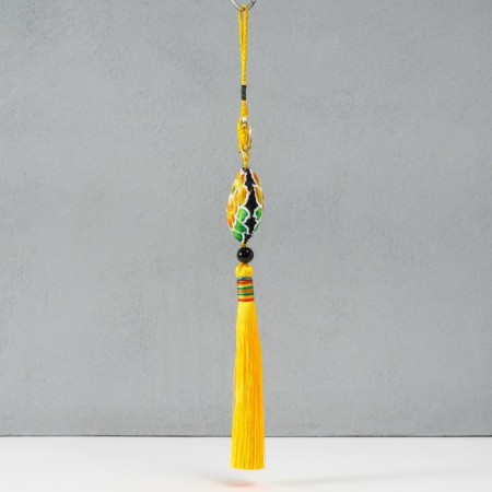 Suspension Textile "Lotus" yellow 2x10x29 cm-1