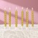 Candles in cake with stands, gold, medium, set 6 pcs, 8 cm