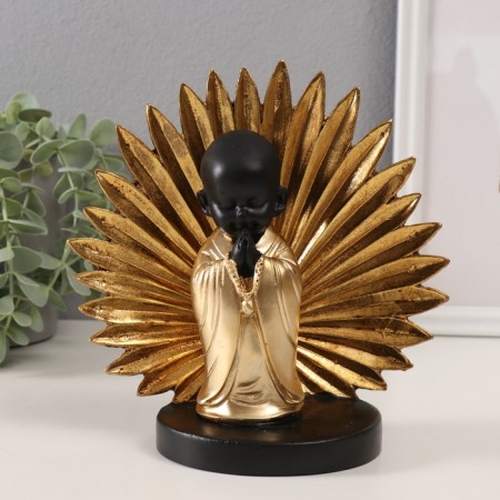 Polystone souvenir "Little Hothey - Prayer. Palm leaf" Gold and black 18x9x18 cm