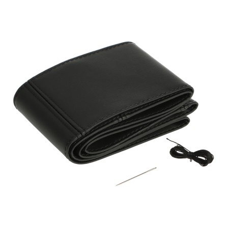 Shooting for the steering wheel, eco-leather, black, thread, needle, size l, 38-40 cm