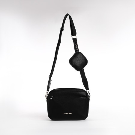 Women's bag over the shoulder Textura, small size, black color-2