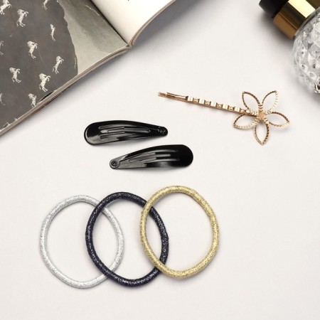 Hair set "Liora" (6 elastic bands, 3 invisibility 4.5 and 5.5 cm) flower-2
