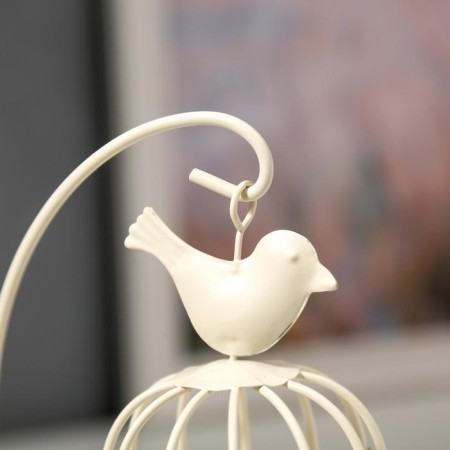 Summary Metal "Cage with a bird" White, 23x10x10 cm-2