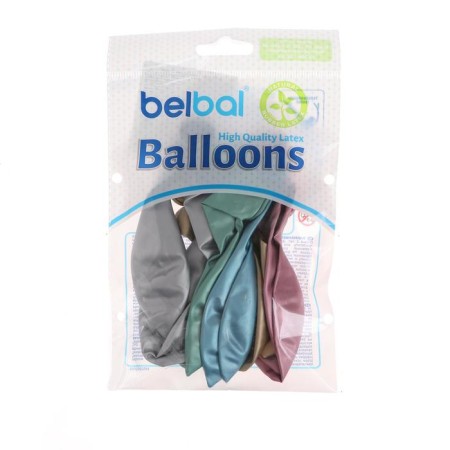 Latex ball 14 ", chrome Glossy, set 12 pcs., Mix-1