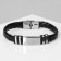 Unisex Bracelet "Power", black color with silver, 22 cm