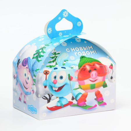 New Year. Gift box New Year's chest "Smeshariki" License 18.5 x 12.5 x 16.5 cm (+5.5 cm).-1