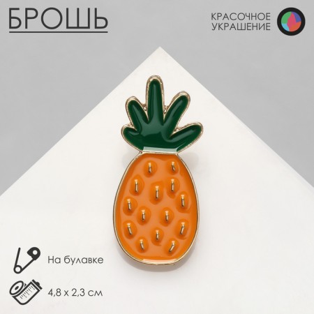 Brooch "Pineapp", the color of orange-green in gold