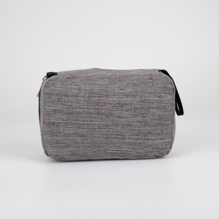 Road cosmetic bag, 2 parts on lightning, with hook, color gray color-1