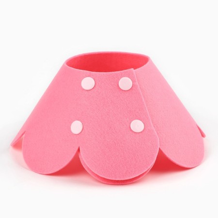 Soft collar for animals felt felt, pink cent, size S-5