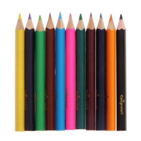Cauligrata color color pencils "Princess", mini in a cardboard box, a triangular, wooden building-6