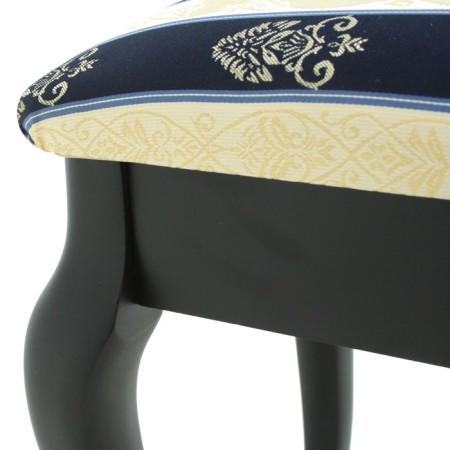 Retro banquet with storage, 550x330x430, wenge, fabric blue strip-5