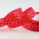 Satin tape "Hearts", 25 mm × 23 ± 1 m, pink color No. 190