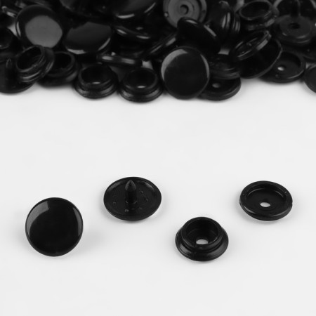 Plastic button, d = 15 mm, black color-1