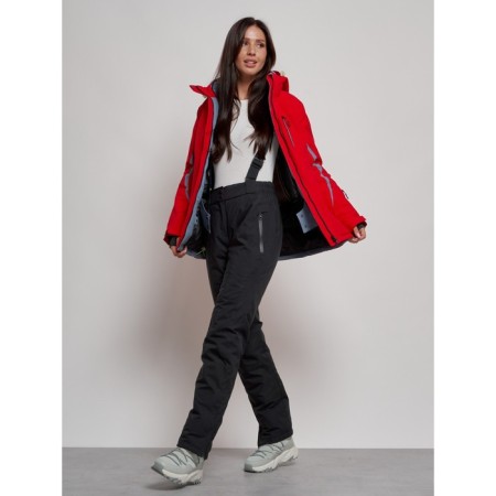 Ski costume female winter, size 42, red color-12