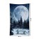 Decorative panel with photo printing "bench in a spruce forest", vertical, size 100x150 cm
