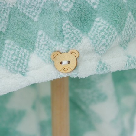 Cup for drying the hair of a shade, microfiber, with a button, the color is green-2