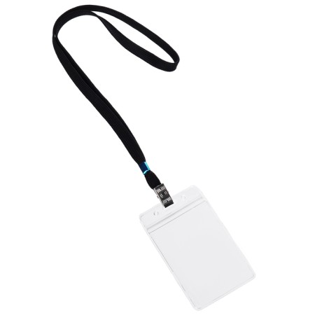 Badge vertical 62 x 91 mm, erichkrause transparent case, textile tape, mix color-5