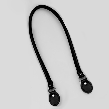 Handle for a bag, 60 × 1 cm, with sewing loops 3.5 cm, black/silver color-1