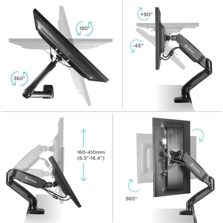 Black Black 13 "-32" Max.8kg Table Turn and Slop Verta 102951-2
