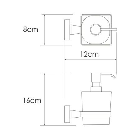 Rhin K-8799 liquid soap dispenser, silver-1