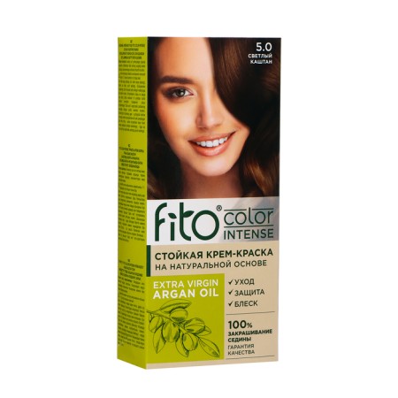 Persistent Cream for Hair Cream Fito Color Intense tone 5.0 light chestnut, 115 ml