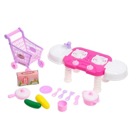 Game module "Mini-Kukhnya", light, sound, with a cart and accessories-1