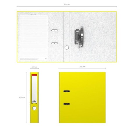A4, 50 mm, Erichkrause Neon, arched mechanism, yellow folder-3
