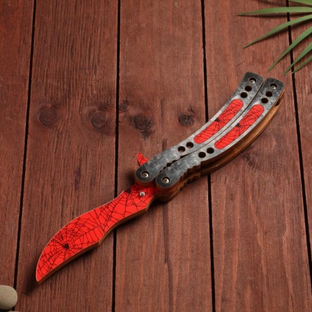 Wooden souvenir "Butterfly knife" red-1