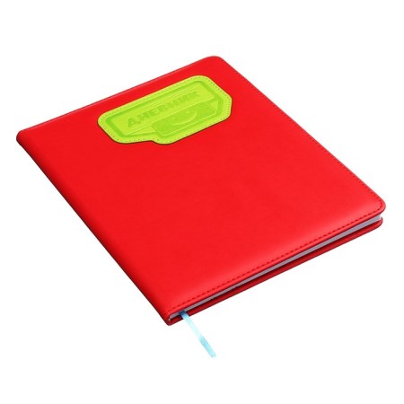 School diary for grades 5-11, PVC cover, Neon, Red-1