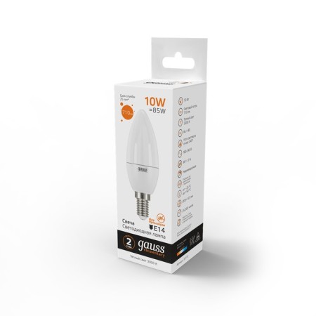 LED LED ELEMENTARY 10W candle 3000K TEPP. Bel. E14 710lm Gauss 33110-2