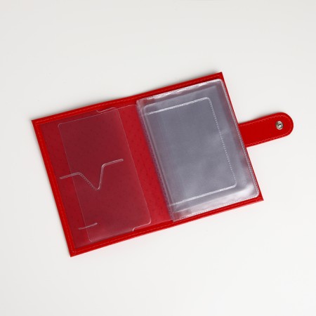 Cover for auto documents on the button, textura, red color-4