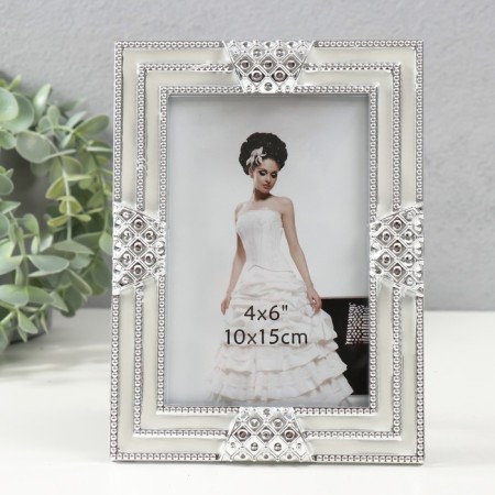 Photo frame 2033 10x15 cm "Glaze" plastic, col. silver