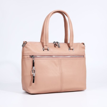 Luggage bag on lightning, 2 external pockets, pink color-2