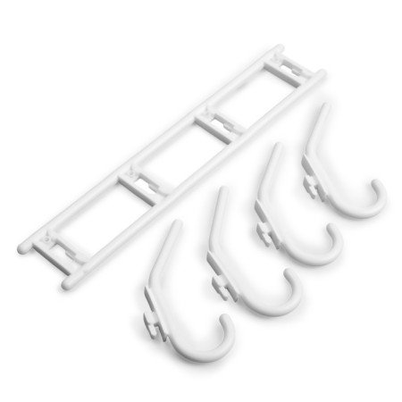 Tundra hanger, 4 hook, snow-white, plastic, 1 pc.-5