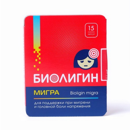 "Bioligin" migrans and headache, 15 capsules of 0.52 g-1