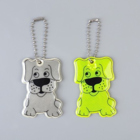 Reflective element "dog", bilateral, 6 × 3.5 cm, color mix-4