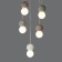 Suspended chandelier Mantra Galaxia, E27, 6x20W, 210 mm, white color