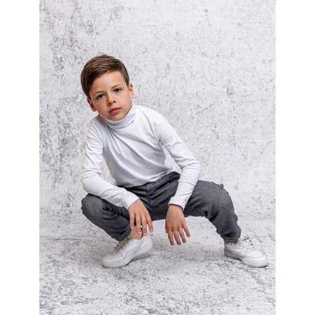 Turtleneck for a boy, height 116 cm, white color-5