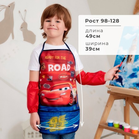 Apron with overshrower children's "Cars", 49x39 cm-1