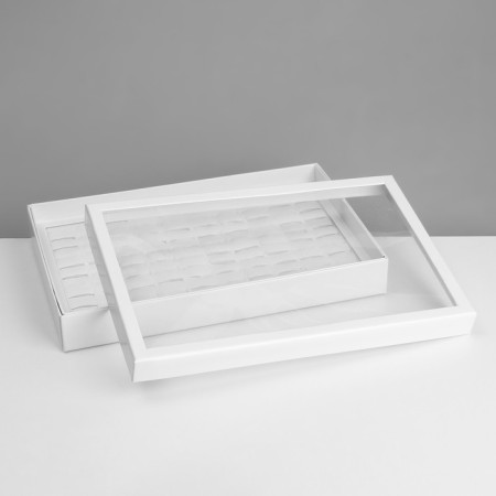 Stand for jewelry "Casket" 100 seats, 29 × 19 × 4 cm, white color-5