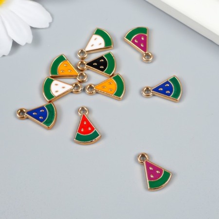 Decor for creativity Plastic for metal "Litter of watermelon" MIX set 10 pcs 1.2x1.7 cm-1