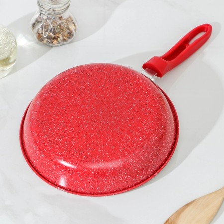 Sleek pan, d = 20 cm, plastic handle, anti -stick coating, red color-2
