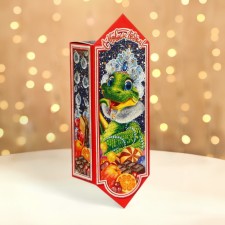New Year. Gift box New Year's candy Malaya 