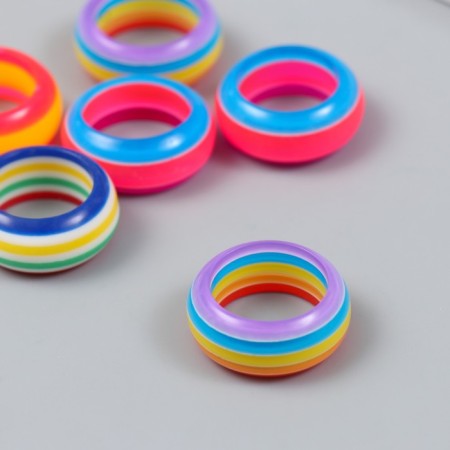 Busina for creativity plastic "Rainbow Ring" mix 1x2.4x2.4 cm-1