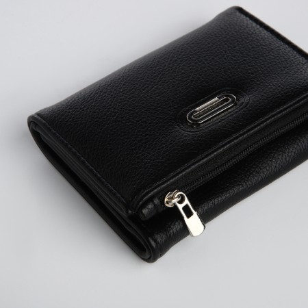Women's wallet on a magnet, black color-2